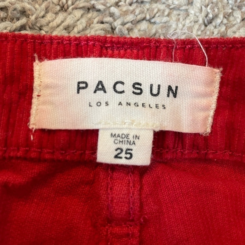 PacSun Red Corduroy Skirt - Picture 6 of 8